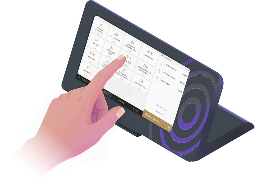 Vendor-facing POS tablet interface